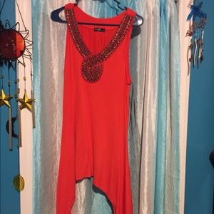 FYLO tunic-length shark bite tank top, Med.